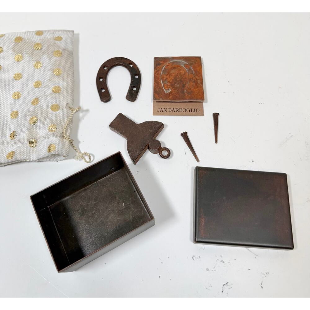 Vintage Jan Barboglio Horseshoe House Blessing set w/House Blessing Angel